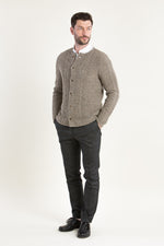 Grasegger Trachtenstrickjacke Herren Hellbeige Rückansicht | Grasegger Men's Traditional Knit Jacket Light beige back view