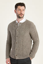 Grasegger Trachtenstrickjacke Herren Hellbeige Vorderansicht | Grasegger Men's Traditional Knit Jacket Light beige front view