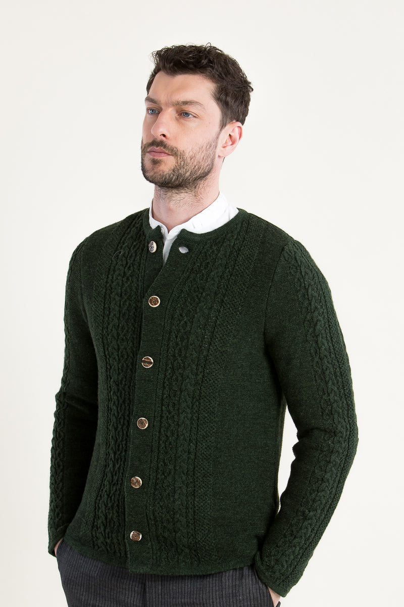 Grasegger Strickjanker Tanne Zopfmuster Vorderansicht | Grasegger Knit Jacket Tanne cable knit front view