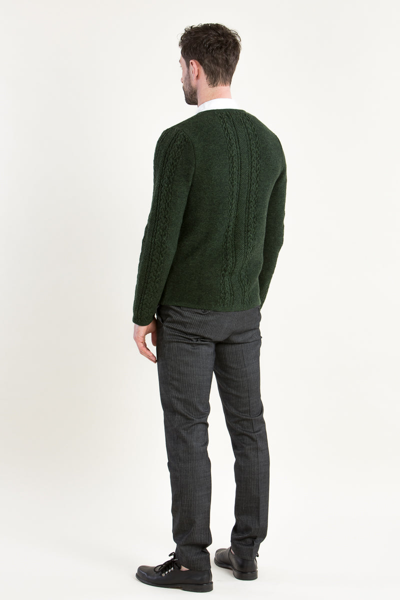 Grasegger Strickjanker Tanne Zopfmuster Vorderansicht | Grasegger Knit Jacket Tanne cable knit front view