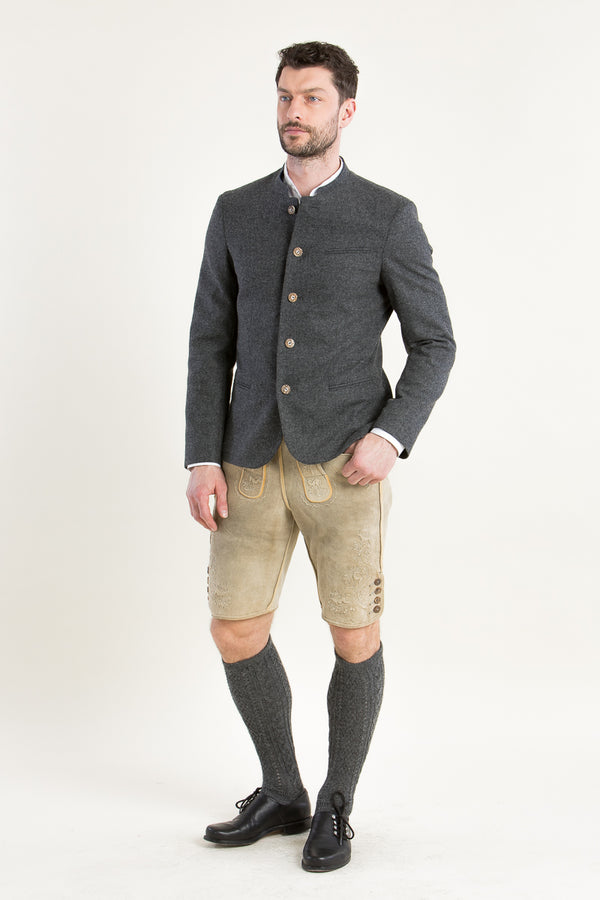 Grasegger Trachtenjanker Jetzendorf grau Vorderansicht | Grasegger traditional jacket Jetzendorf grey front view