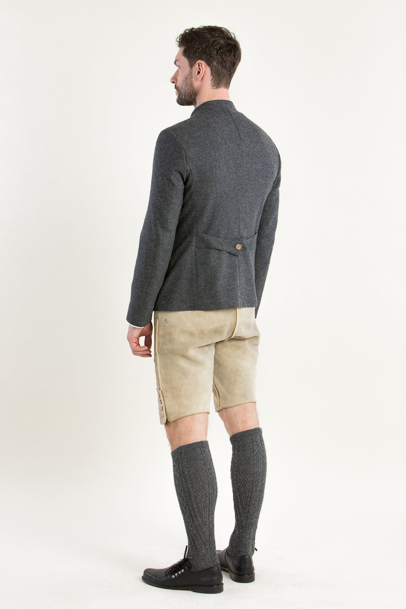 Grasegger Trachtenjanker Jetzendorf grau Detail | Grasegger traditional jacket Jetzendorf grey detail