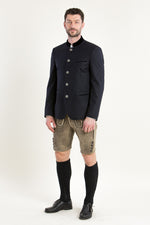 Grasegger Trachtenjanker Prometheus dunkelblau Detail | Grasegger traditional jacket Prometheus dark blue detail
