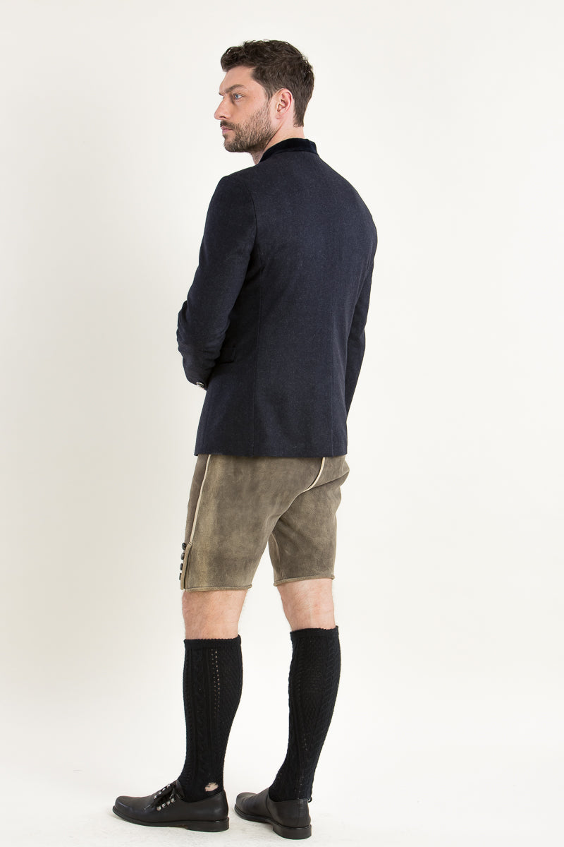 Grasegger Trachtenjanker Prometheus dunkelblau Rückansicht | Grasegger traditional jacket Prometheus dark blue back view