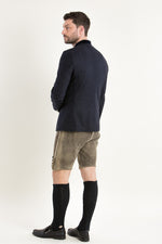 Grasegger Trachtenjanker Prometheus dunkelblau Rückansicht | Grasegger traditional jacket Prometheus dark blue back view