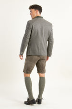 Grasegger Trachtenjanker Prometheus grau/beige Detail | Grasegger traditional jacket Prometheus grey/beige detail