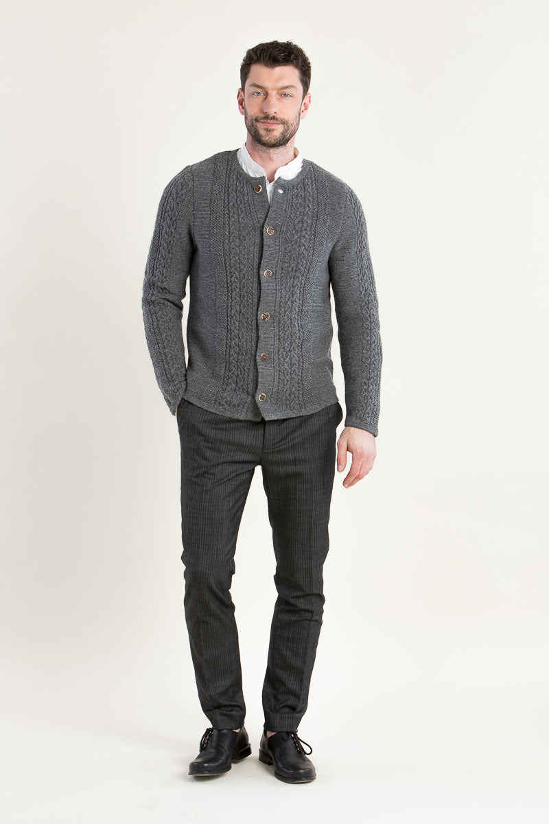 Grasegger Strickjanker grau Rückansicht | Grasegger Knit Jacket grey back view