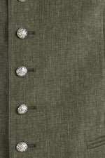Grasegger Leinenweste Aurach grün Detail | Grasegger linen vest Aurach green detail