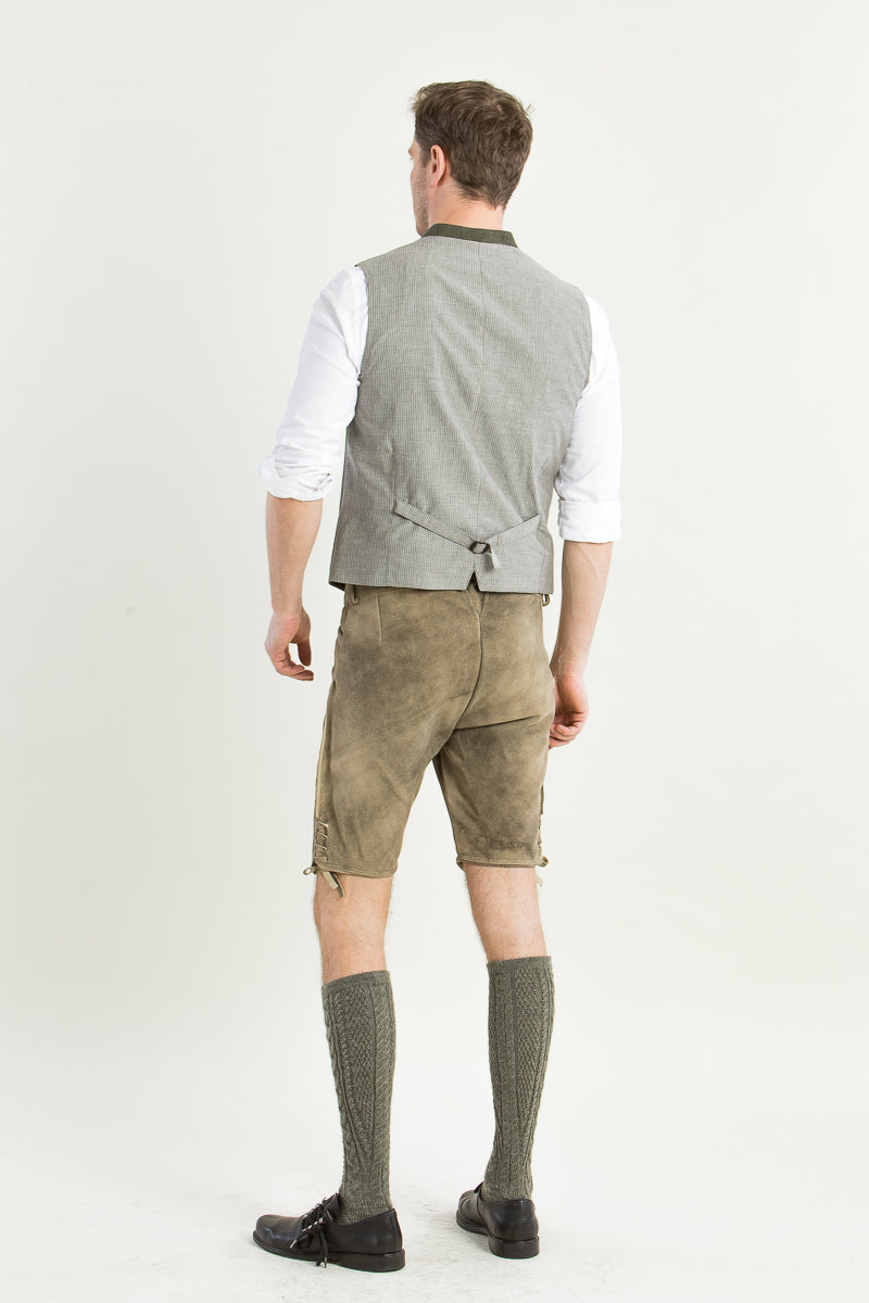 Grasegger Leinenweste Aurach grün Detail | Grasegger linen vest Aurach green detail