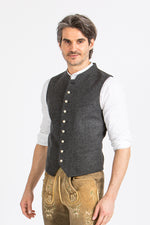 Grasegger Trachtenweste Aurach anthra Detail | Grasegger traditional vest Aurach anthracite detail