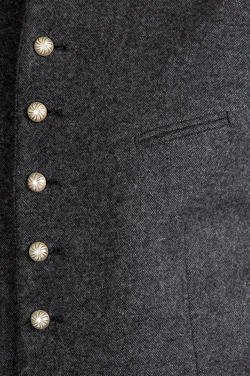 Grasegger Trachtenweste Aurach anthra Detail | Grasegger traditional vest Aurach anthracite detail