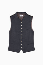 Grasegger Trachtenweste Aurach blau Vorderansicht | Grasegger traditional vest Aurach blue front view