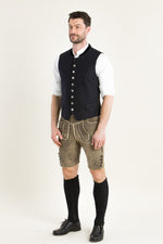 Grasegger Lodenweste Vittorio dunkelblau Vorderansicht | Grasegger loden waistcoat Vittorio dark blue front view