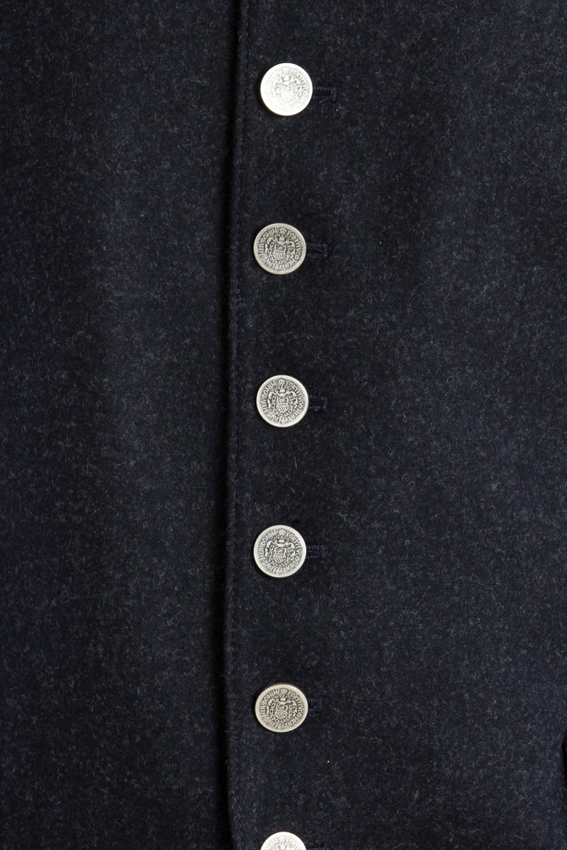 Grasegger Lodenweste Vittorio dunkelblau Detail | Grasegger loden waistcoat Vittorio dark blue detail