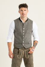 Grasegger Lodenweste Vittorio grau Rückansicht | Grasegger loden waistcoat Vittorio grey back view