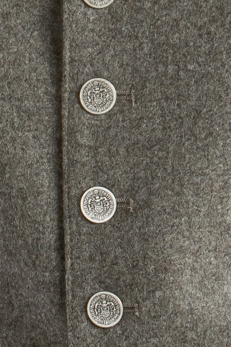 Grasegger Lodenweste Vittorio grau Detail | Grasegger loden waistcoat Vittorio grey detail