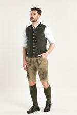 Grasegger Lodenweste Vittorio grün Rückansicht | Grasegger loden waistcoat Vittorio green back view