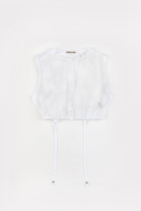 Gottseidank Dirndlbluse Bijoux weiß Vorderansicht | Gottseidank dirndl blouse Bijoux white front view