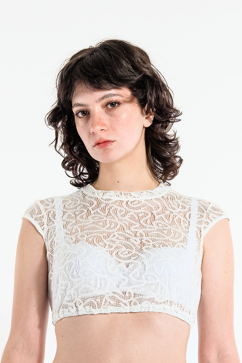 Hammerschmid Spitzen-Dirndlbluse Alina ärmellos ecru Vorderansicht | Hammerschmid Lace Dirndl Blouse Alina Sleeveless Ecru front view