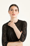 Hammerschmid Spitzen-Dirndlbluse Alina schwarz Vorderansicht | Hammerschmid Lace Dirndl Blouse Alina Black front view
