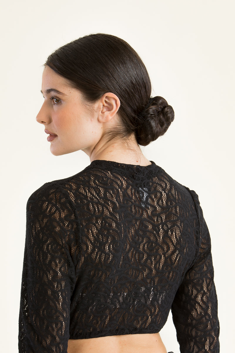 Hammerschmid Spitzen-Dirndlbluse Alina schwarz Detail | Hammerschmid Lace Dirndl Blouse Alina Black detail
