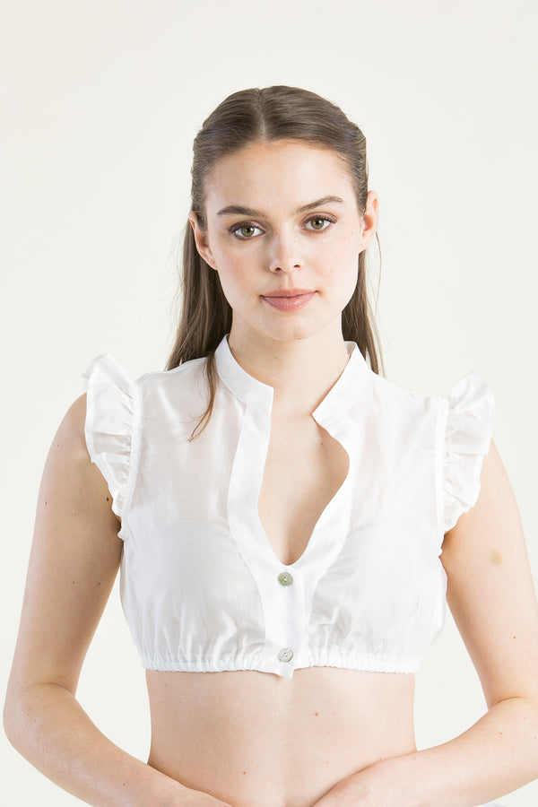 Hammerschmid Dirndlbluse Eveline weiß Vorderansicht | Hammerschmid dirndl blouse Eveline white front view