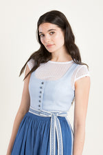 Hammerschmid Dirndl Koflersee blau Detail | Hammerschmid Dirndl Koflersee blue detail