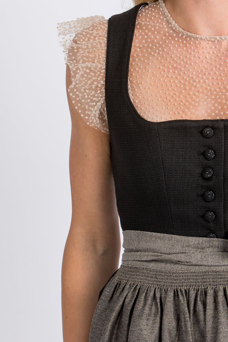 Hammerschmid Dirndl Pillersee schwarz Detail Schürze | Hammerschmid Dirndl Pillersee black apron detail