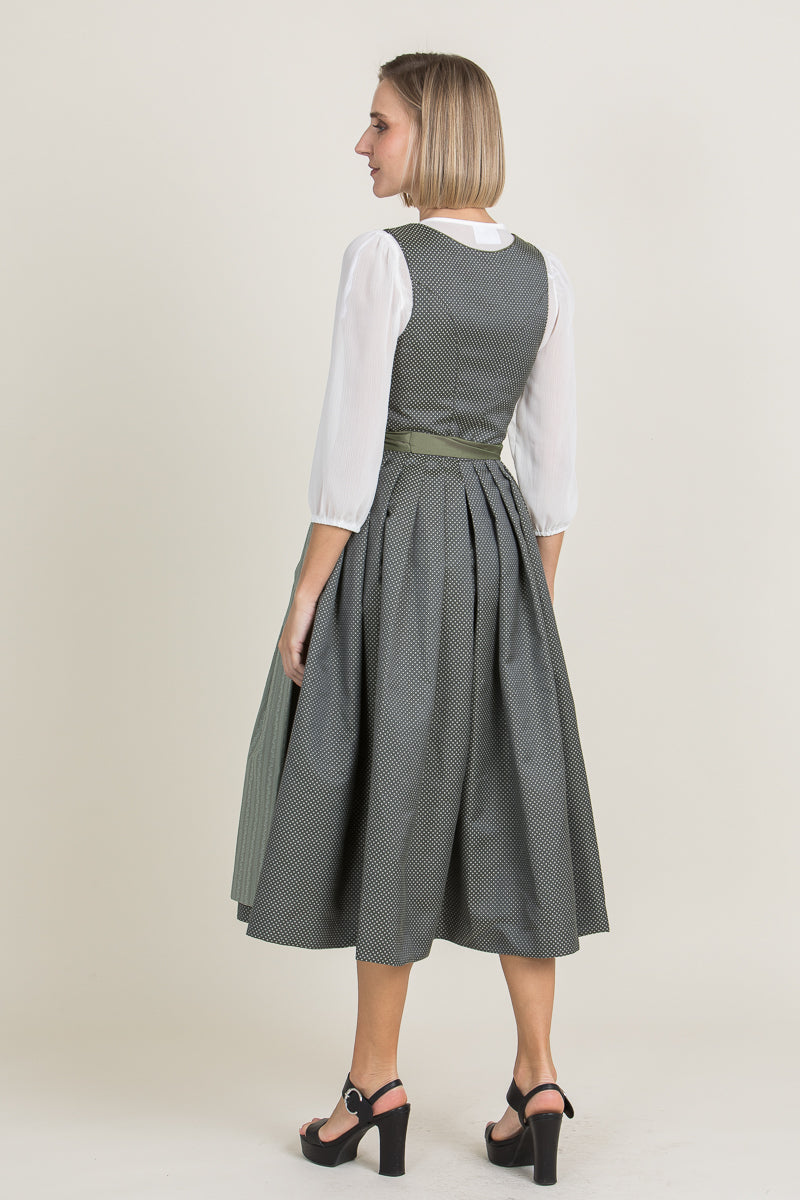 Hammerschmid Dirndl Rothsee oliv Detail Knopfleiste | Hammerschmid Dirndl Rothsee olive button placket detail