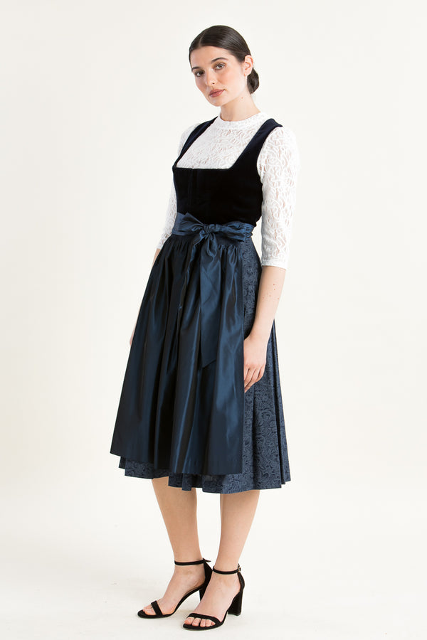 Hammerschmid Samtdirndl Wiessee blau Vorderansicht | Hammerschmid velvet dirndl Wiessee blue front view