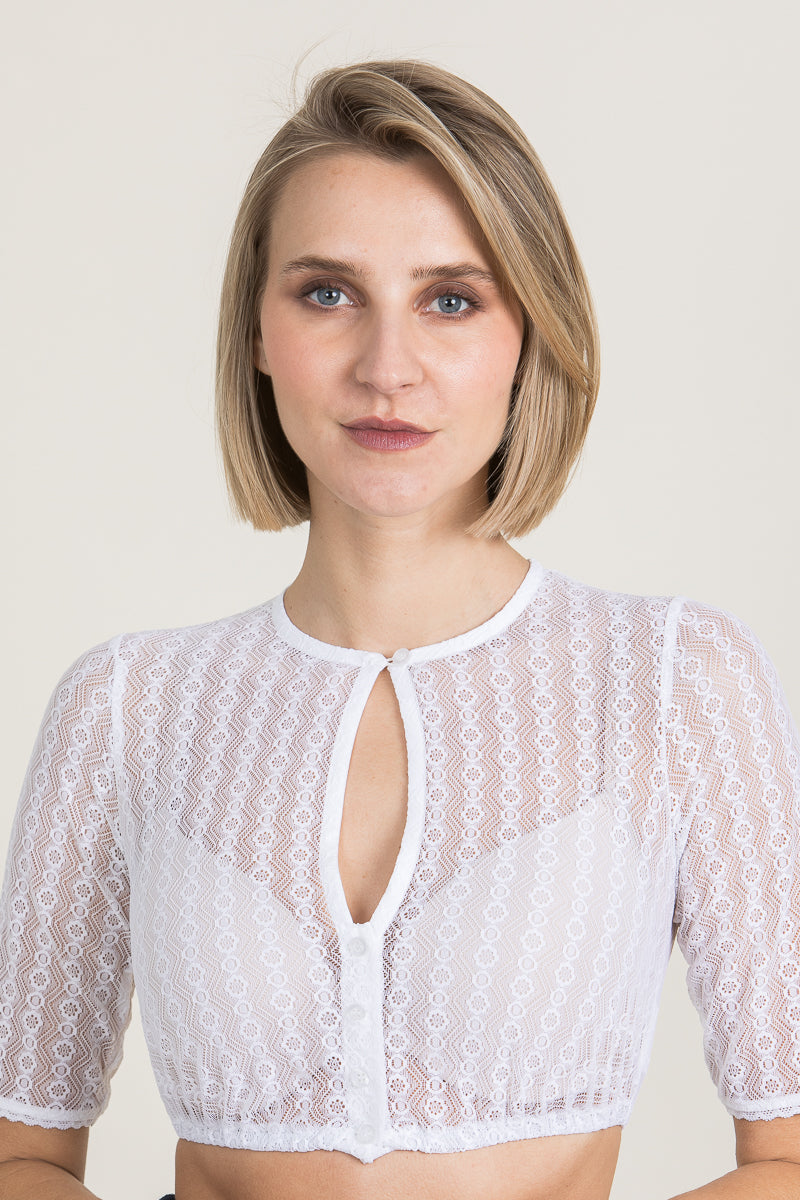 Hammerschmid Dirndlbluse Dunja weiß Rückansicht | Hammerschmid dirndl blouse Dunja white back view