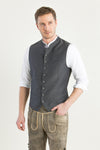 Hammerschmid Trachtenweste Hannes grau Vorderansicht | Hammerschmid Hannes traditional vest grey front view