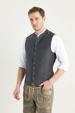 Hammerschmid Trachtenweste Hannes grau Rückansicht | Hammerschmid Hannes traditional vest grey back view
