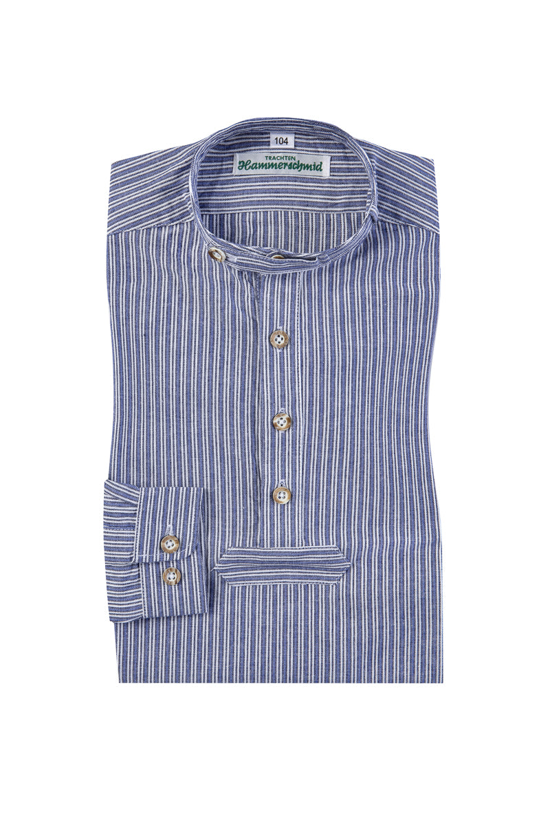 Hammerschmid Kinder Pfoadhemd blau weiß Detail | Hammerschmid kids traditional shirt blue white detail
