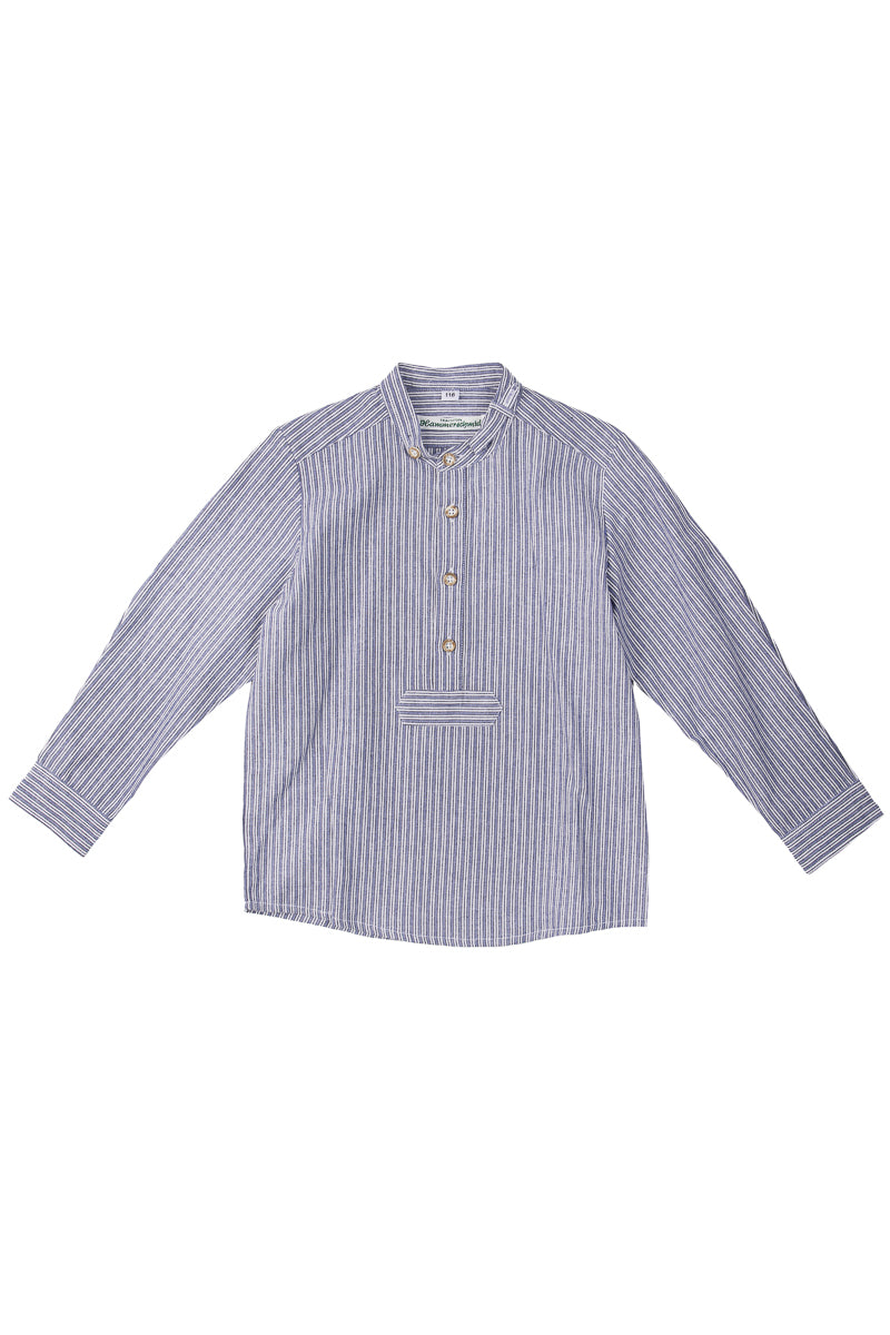 Hammerschmid Kinder Pfoadhemd blau weiß Vorderansicht | Hammerschmid kids traditional shirt blue white front view