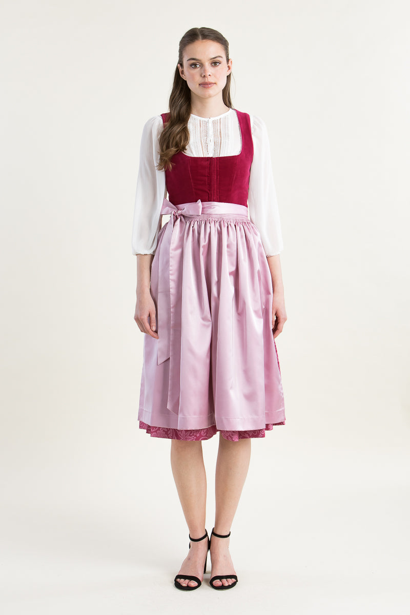 Hammerschmid Samtdirndl Plattensee pink Rückansicht | Hammerschmid Samtdirndl Plattensee pink back view
