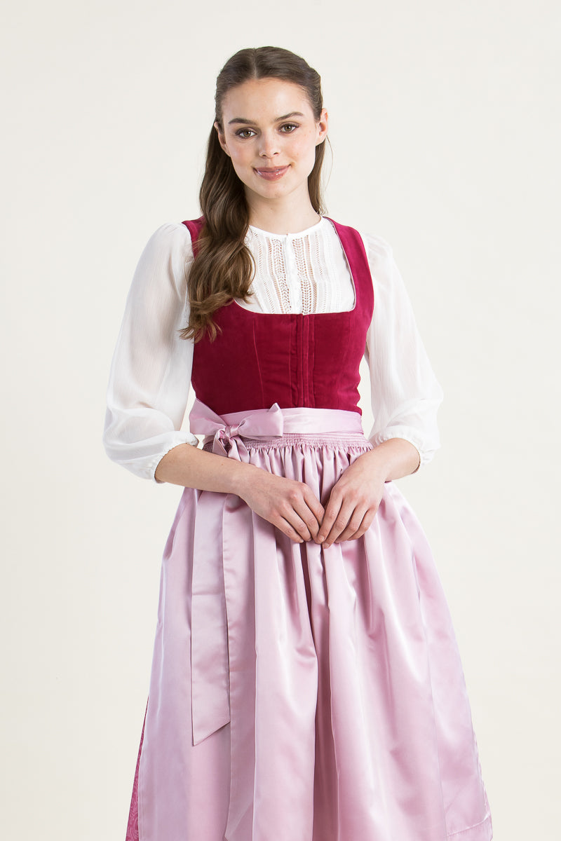 Hammerschmid Samtdirndl Plattensee pink Detail Mieder | Hammerschmid Samtdirndl Plattensee pink bodice detail
