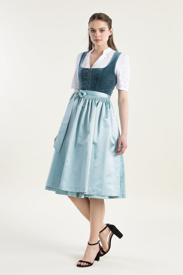 Hammerschmid Samtdirndl Plattensee türkis Detail Mieder | Hammerschmid Velvet Dirndl Plattensee turquoise bodice detail