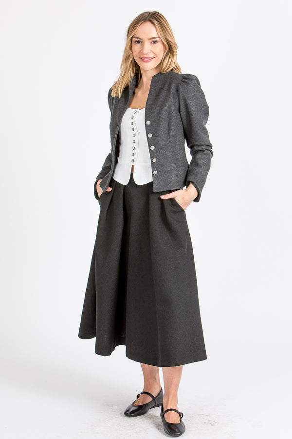 Hammerschmid Trachtenjanker Stubai anthrazit Vorderansicht | Hammerschmid traditional jacket Stubai anthracite front view