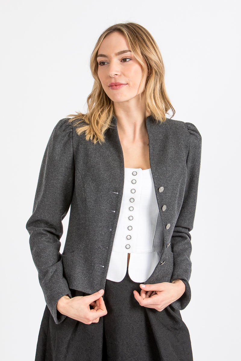 Hammerschmid Trachtenjanker Stubai anthrazit Rückansicht | Hammerschmid traditional jacket Stubai anthracite back view