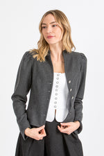 Hammerschmid Trachtenjanker Stubai anthrazit Rückansicht | Hammerschmid traditional jacket Stubai anthracite back view