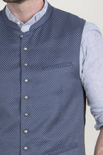 Hammerschmid Trachtenweste Johann blau Detail | Hammerschmid traditional vest Johann blue detail