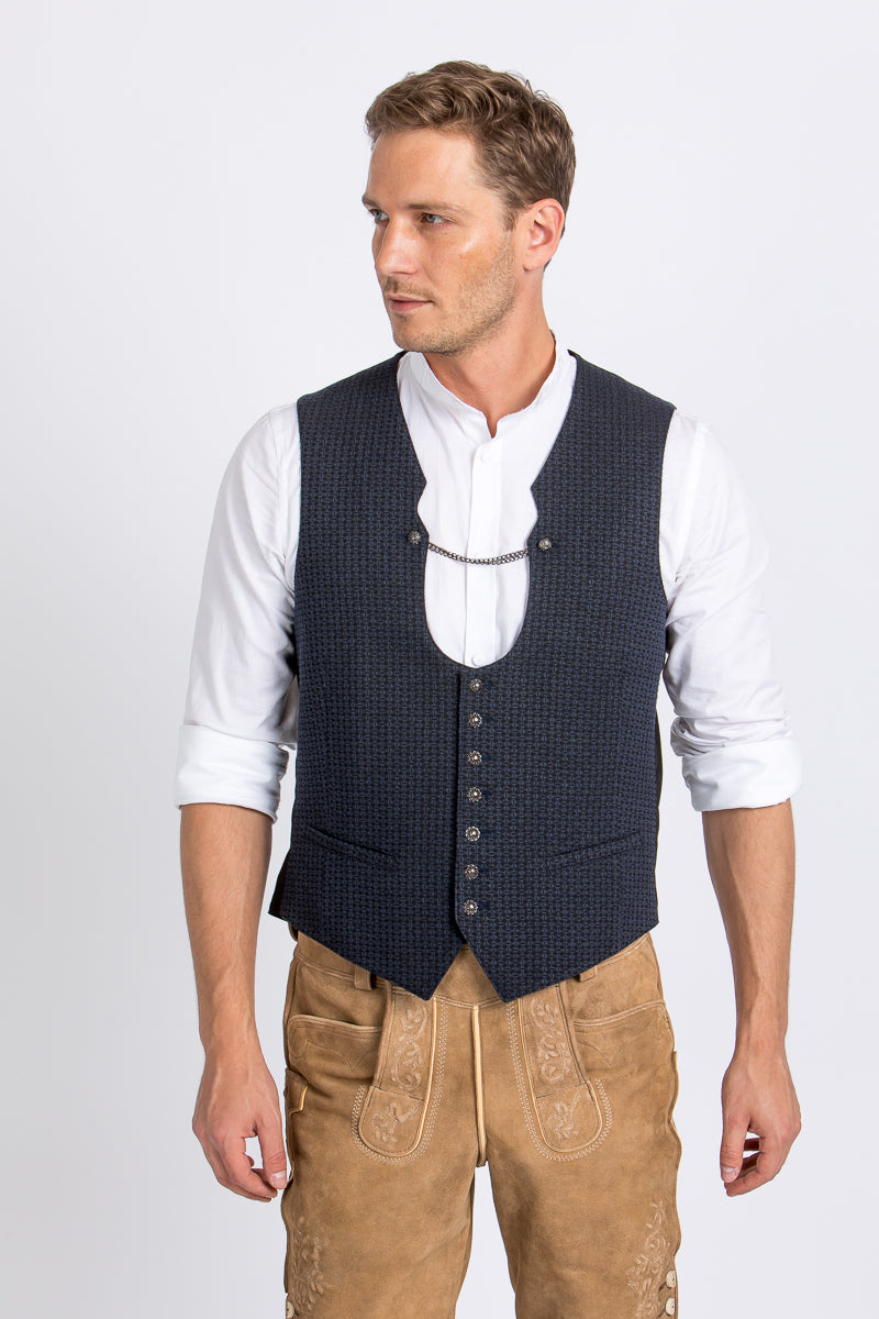 Hammerschmid Trachtenweste Fritz Marine Detail | Hammerschmid Trachten Vest Fritz marine detail