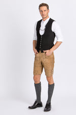Hammerschmid Trachtenweste Fritz schwarz Vorderansicht | Hammerschmid traditional vest Fritz black front view