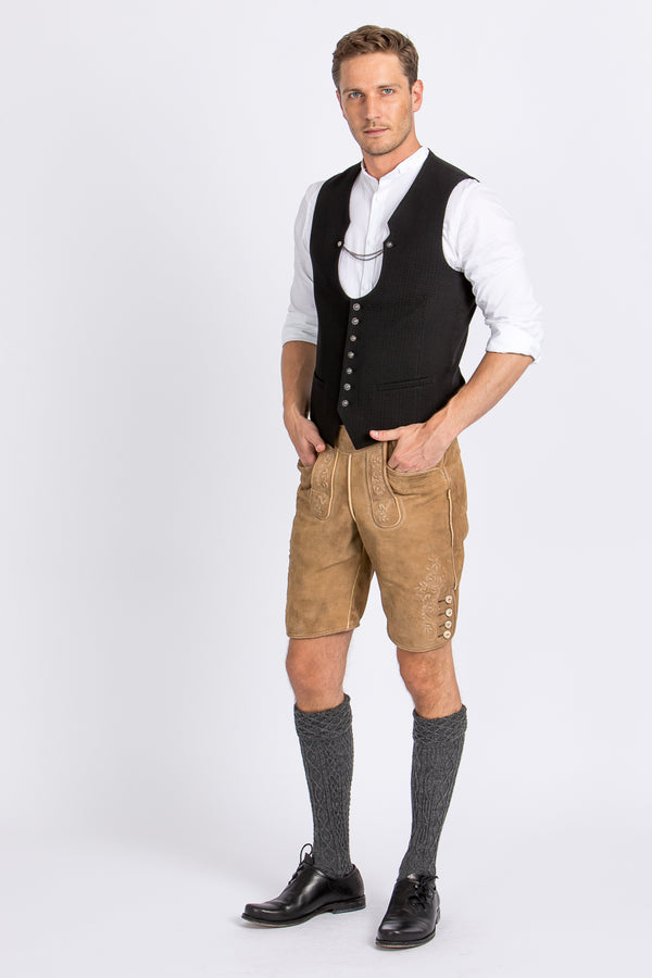 Hammerschmid Trachtenweste Fritz schwarz Vorderansicht | Hammerschmid traditional vest Fritz black front view