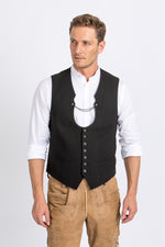 Hammerschmid Trachtenweste Fritz schwarz Detail | Hammerschmid traditional vest Fritz black detail