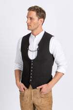 Hammerschmid Trachtenweste Fritz schwarz Rückansicht | Hammerschmid traditional vest Fritz black back view