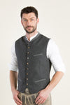 Hammerschmid Trachtenweste Sigi dunkelgrau Vorderansicht | Hammerschmid traditional vest Sigi dark grey front view