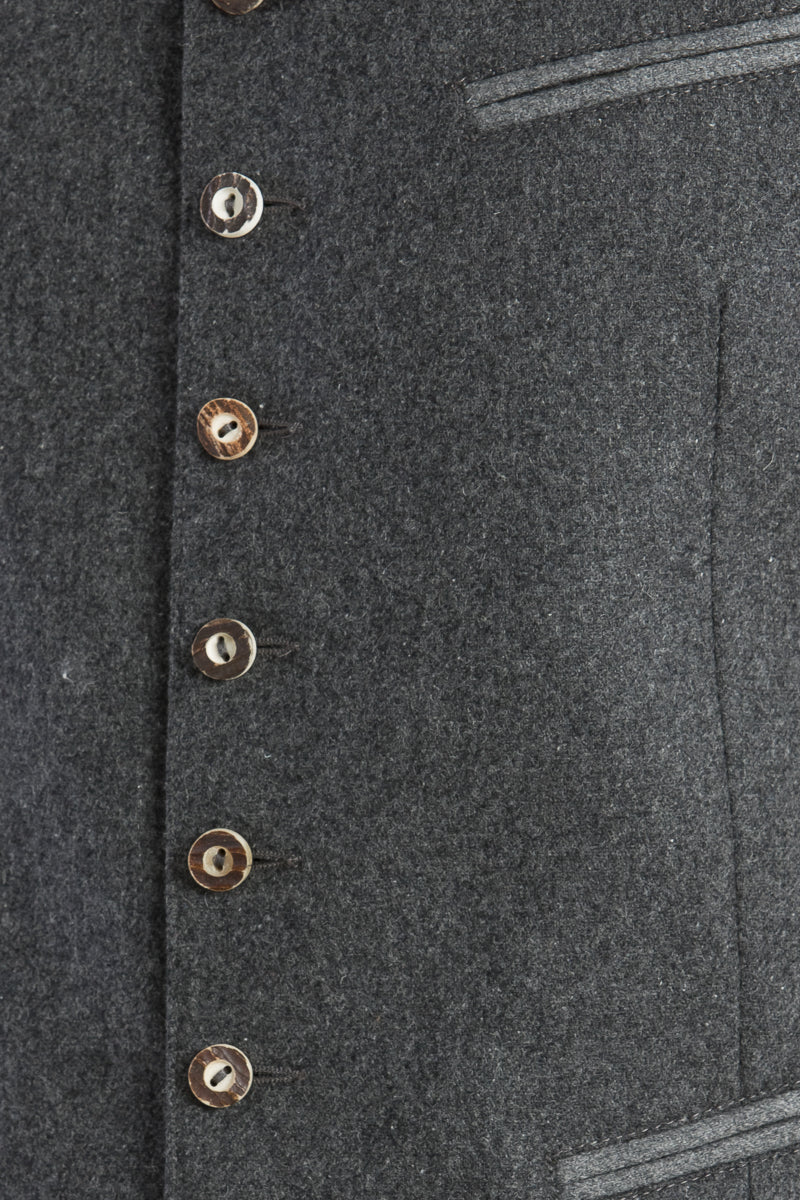 Hammerschmid Trachtenweste Sigi dunkelgrau Rückansicht | Hammerschmid traditional vest Sigi dark grey back view