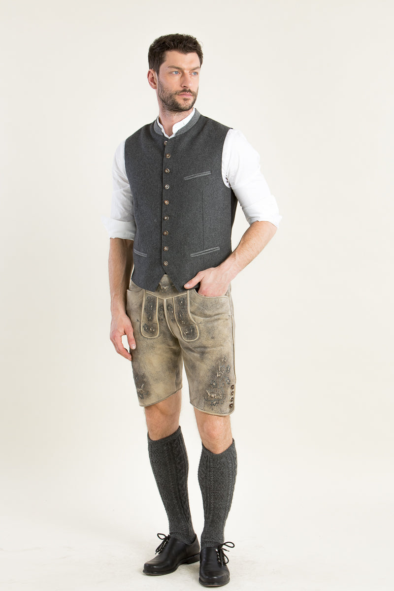 Hammerschmid Trachtenweste Sigi dunkelgrau Detail | Hammerschmid traditional vest Sigi dark grey detail